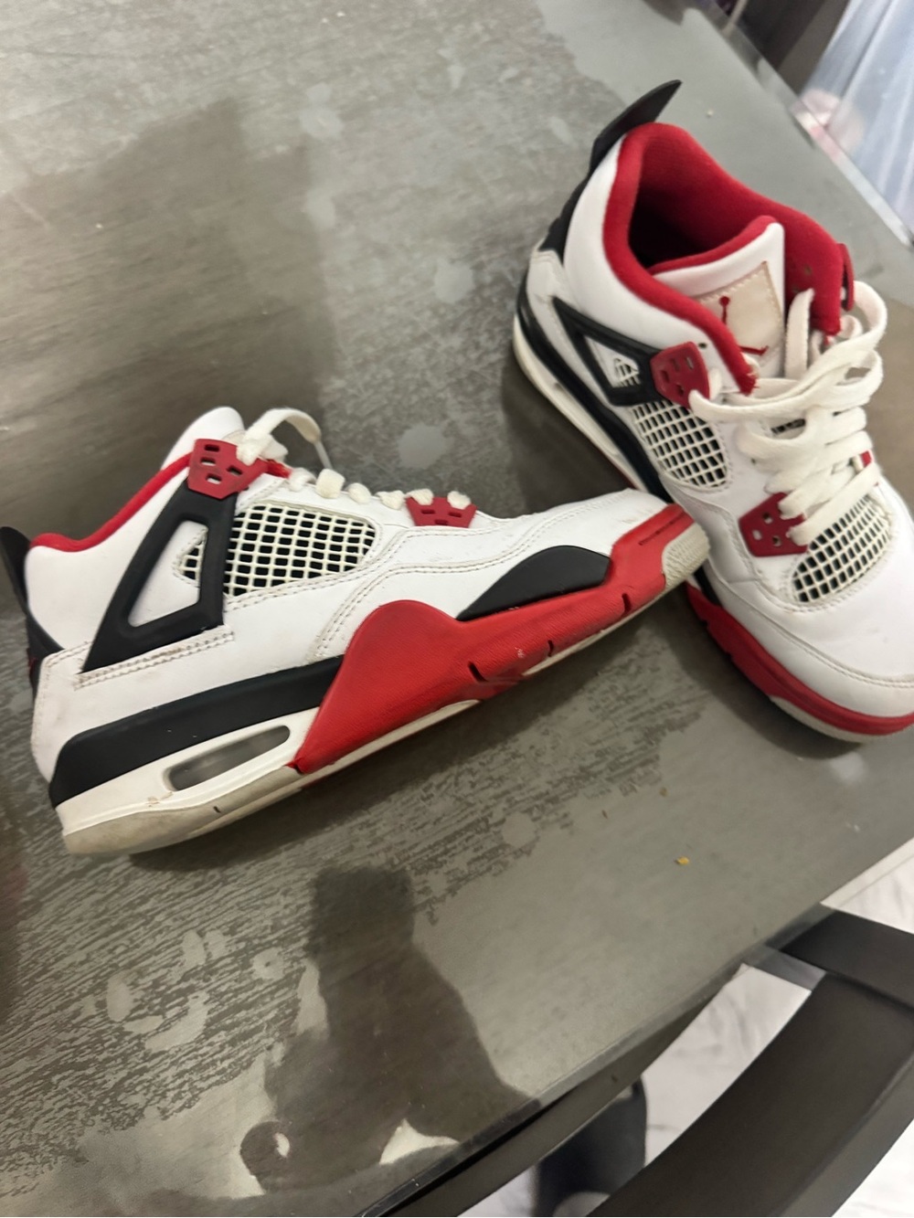 Jordan Kids White Black and Red Retro Sneakers